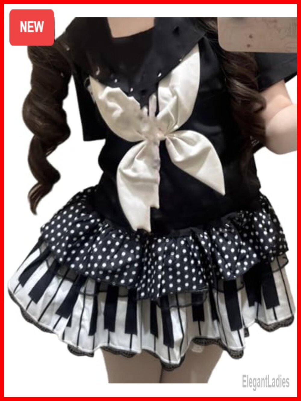 Y2K Piano Pleated Mini Skirt High Waist A-Line Polyester Women's Grunge